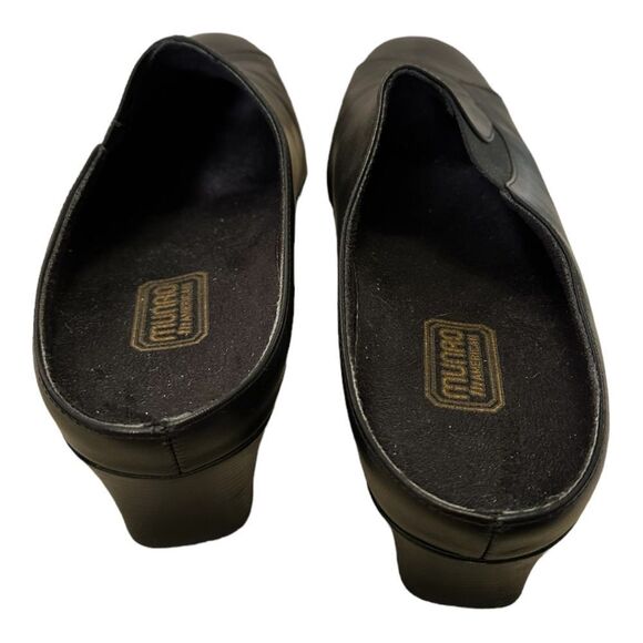 Munro American black leather snakeskin slip on dress shoes low heel size 11.5 - Picture 8 of 8